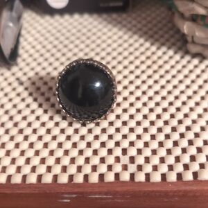 5 For $15 Black And Silver Gothic Mood Cocktail Ring Size 7